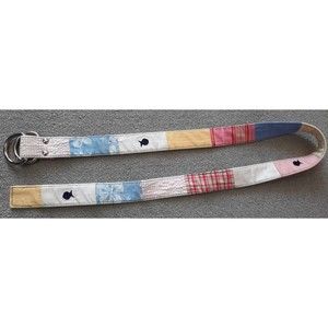 Maxx Blue Fish River Medium Fabric Multi-Color Belt Slip Thru Buckle Preppy